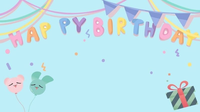 Ảnh sinh nhật có chữ &quot;Happy Birthday&quot; nghệ thuật