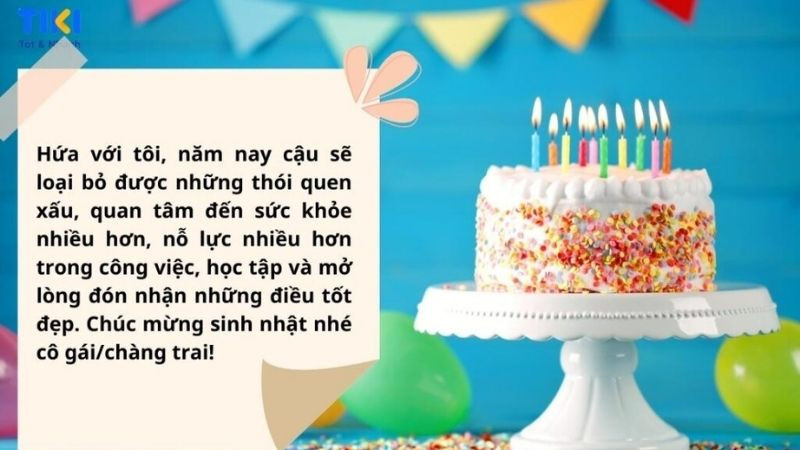 Ảnh chúc sinh nhật với lời chúc ngắn gọn và bánh kem