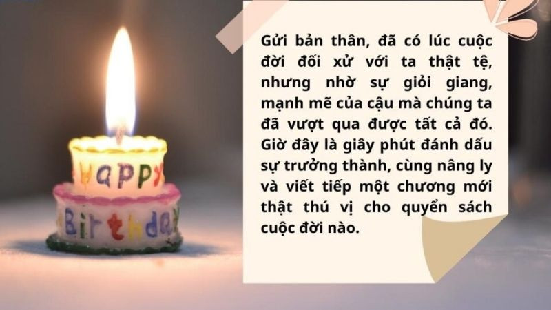 Ảnh sinh nhật đơn giản với lời chúc trực tiếp