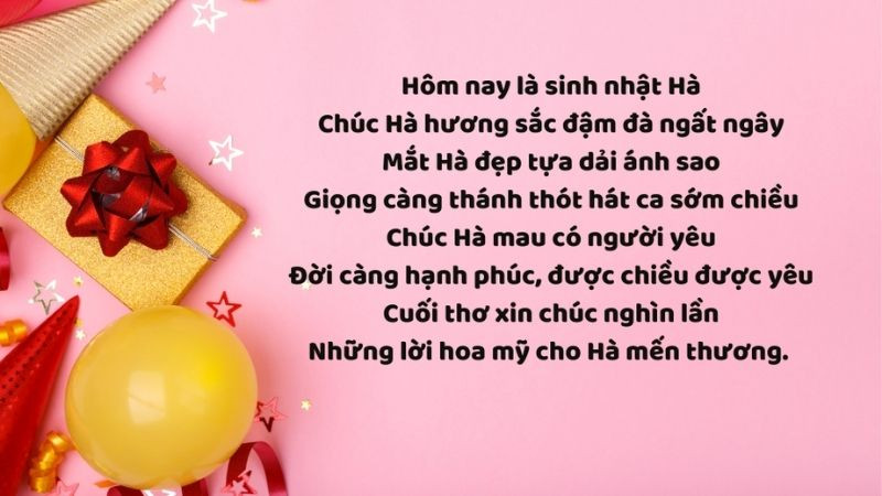 Ảnh chúc sinh nhật với thơ và hoa
