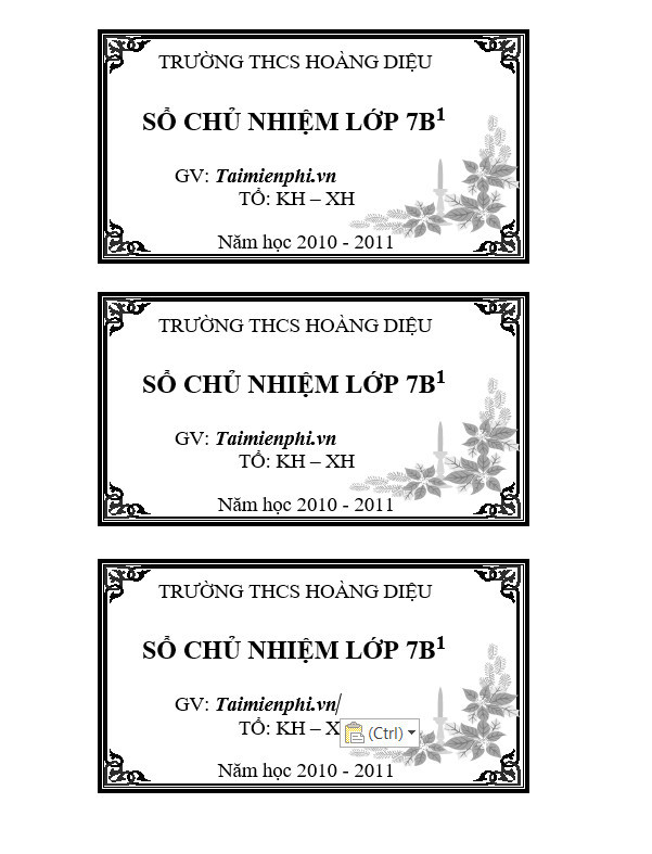 Mẫu nhãn vở thiết kế riêng cho học sinh cấp THCS, mang phong cách trẻ trung và năng động