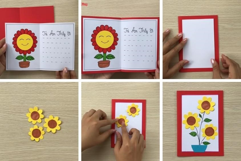 Thiệp 20 tháng 11 hình hoa hướng dương