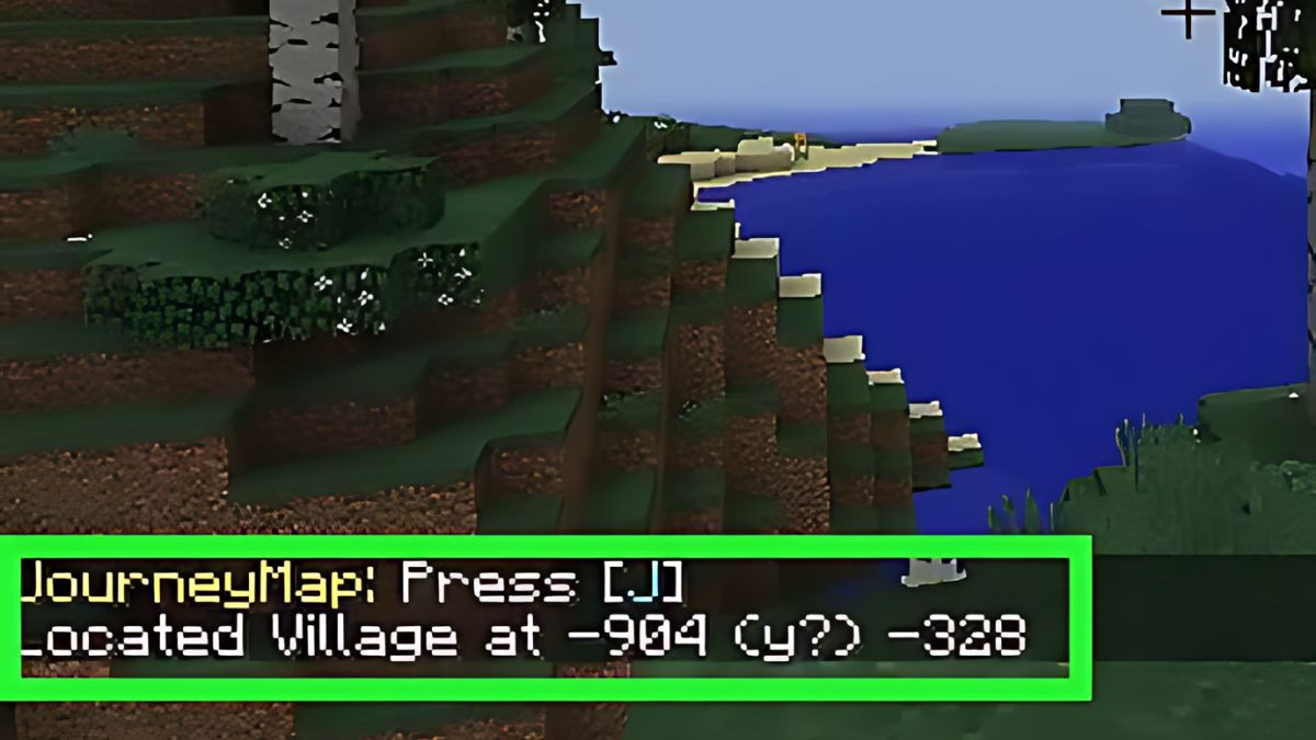 Hình ảnh người chơi Minecraft đang nhìn về phía xa, tượng trưng cho việc sử dụng lệnh định vị hoặc các mẹo để tìm làng dễ dàng hơn.