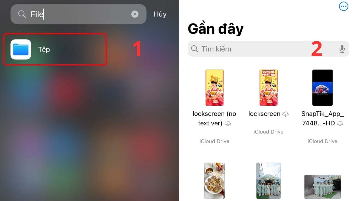 Mở ứng dụng Tệp (Files) trên iPhone để tìm file