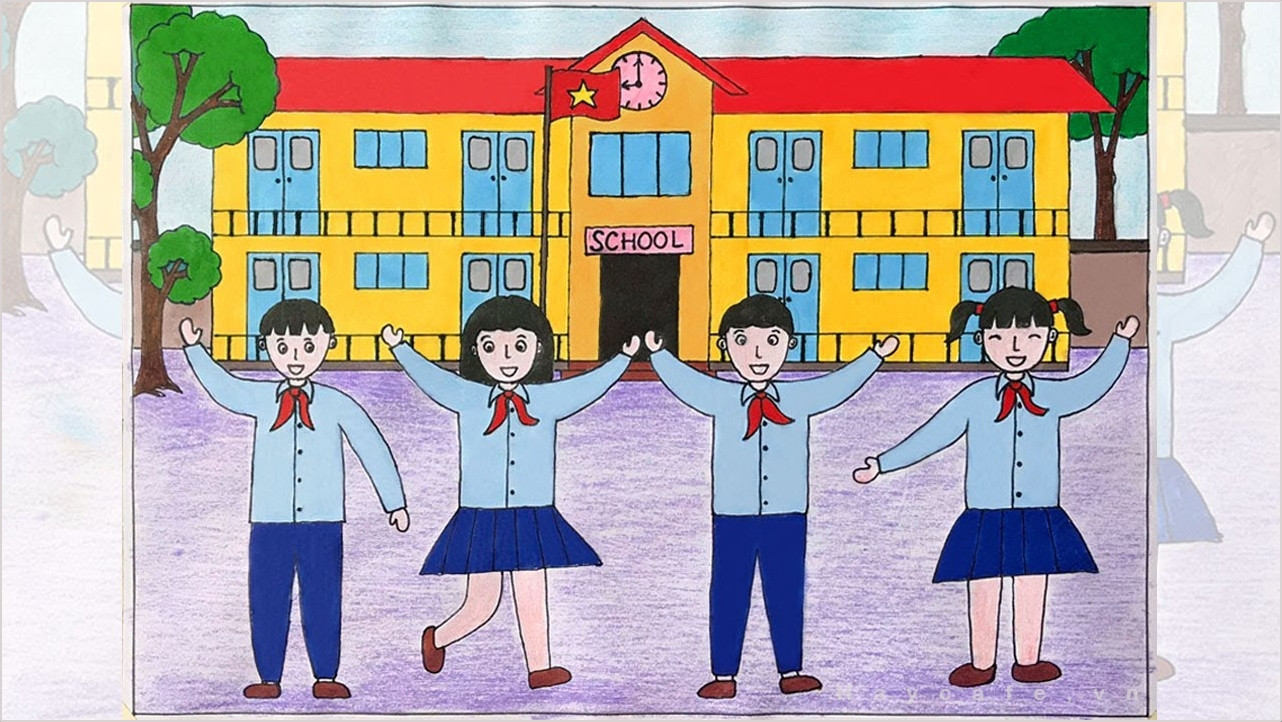Lên ý tưởng vẽ trường học dễ nhất, phác thảo ngôi trường mơ ước cho bé