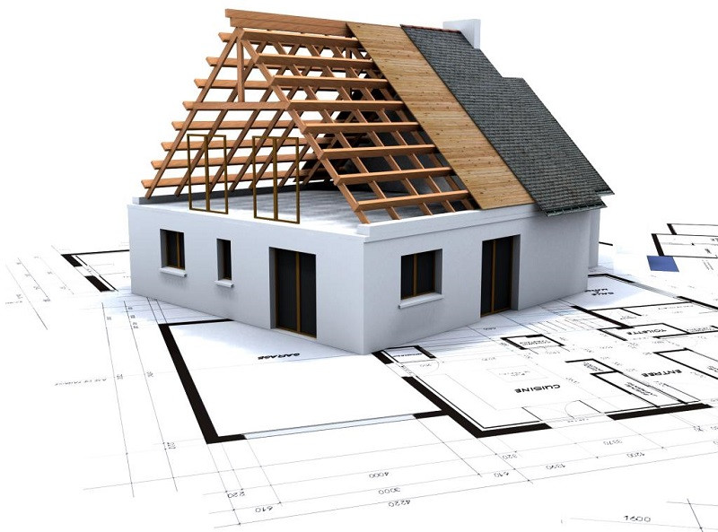 Ngôi nhà đang được xây dựng, minh họa tầm quan trọng của việc chọn ngày tốt tháng 8 để động thổ, xây cất.