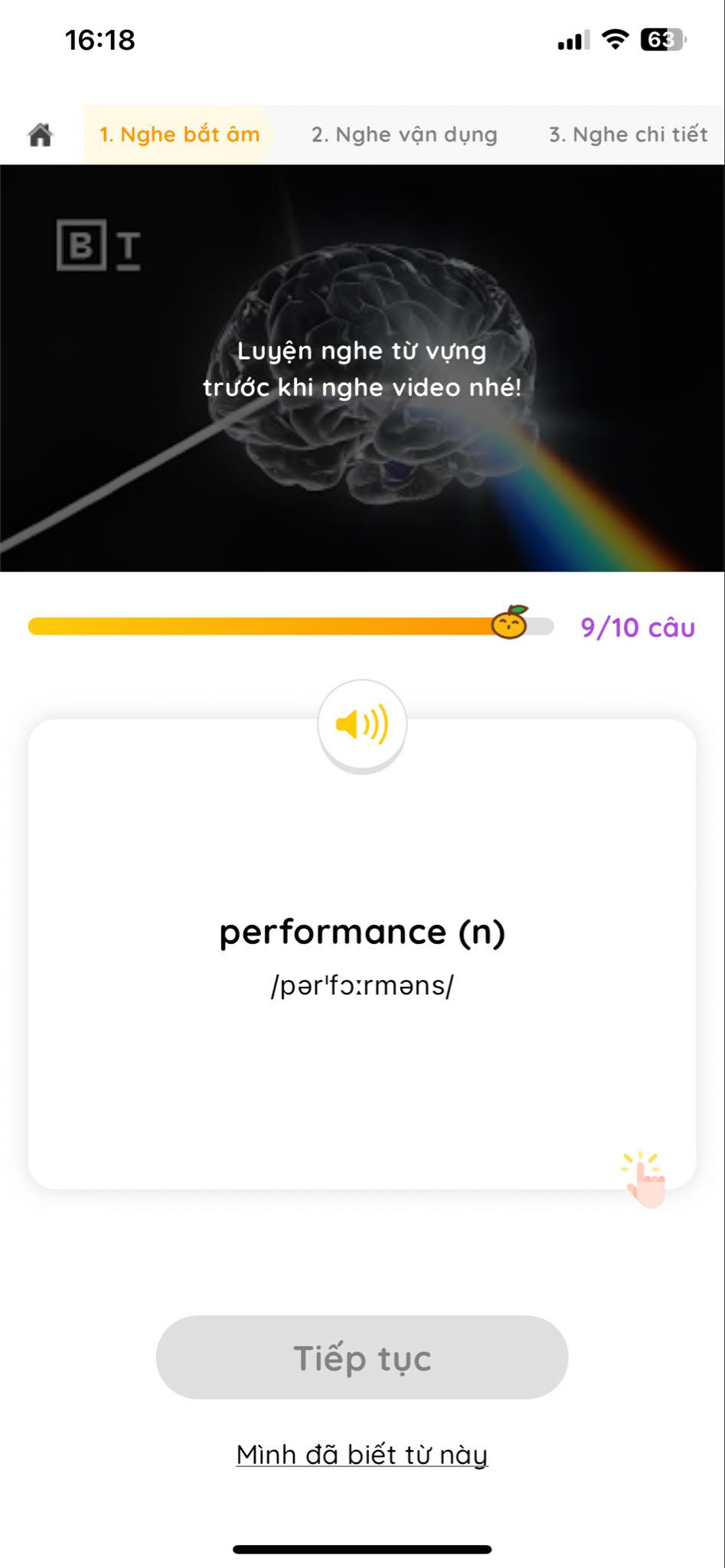 Bước 1 Nghe bắt âm của Mochi Listening