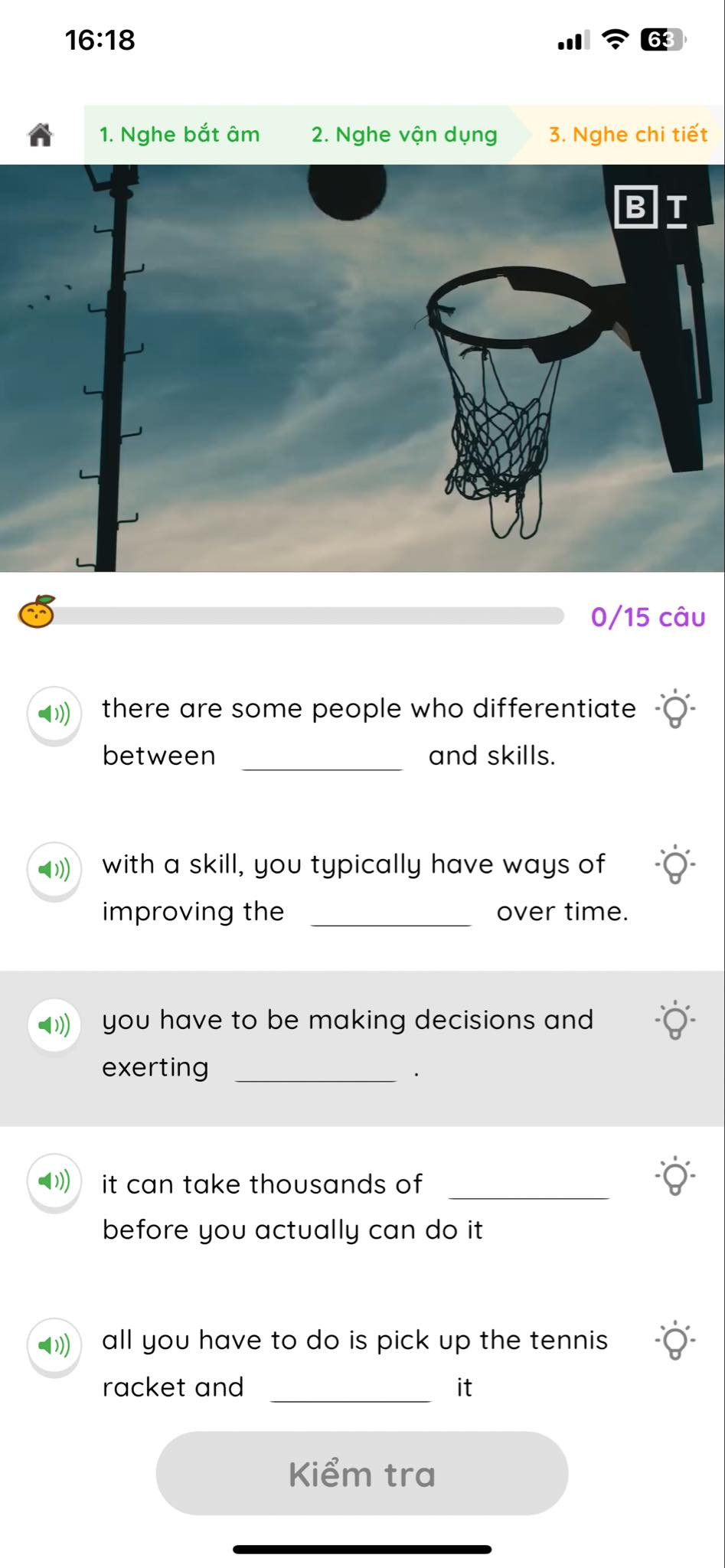 Bước 3 Nghe chi tiết của Mochi Listening