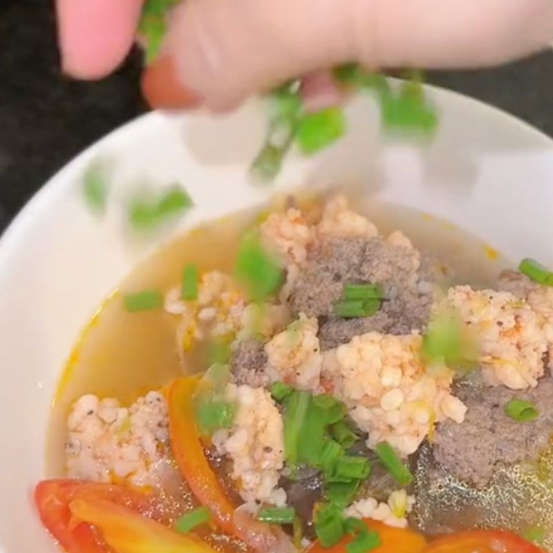 Tô miến dong sợi to tôm tươi thịt bò đã hoàn thành