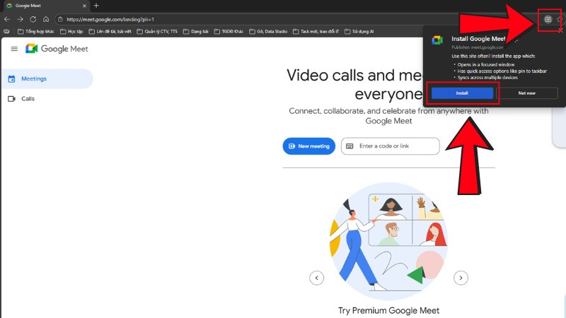 Nhấp vào biểu tượng Cài đặt ứng dụng
