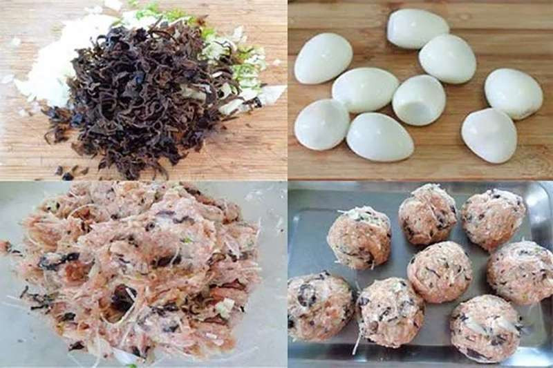 Trộn và vo nhân bánh bao