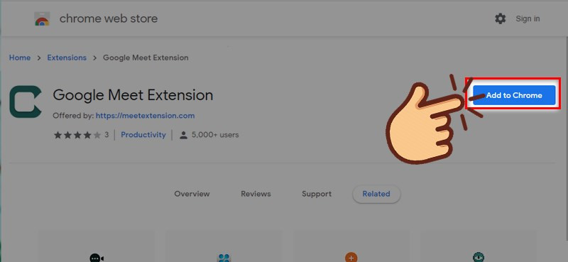 Chọn thêm vào Chrome