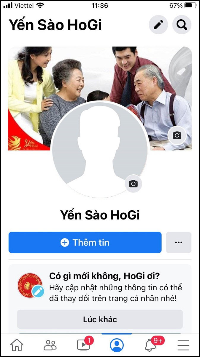 Kết quả ảnh đại diện Facebook trở về mặc định