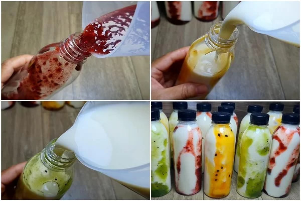 Sữa chua uống có thể kết hợp với đa dạng các loại mứt hoa quả