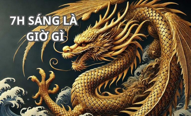 Hình ảnh rồng và đồng hồ chỉ 7h sáng tượng trưng cho giờ Thìn theo phong thủy