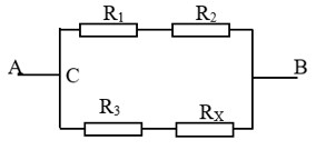 Mạch điện với R1, R2, R3, Rx
