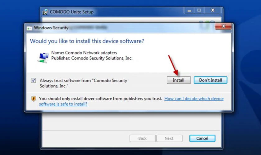 Comodo Unite là phần mềm có khả năng tạo mạng riêng ảo