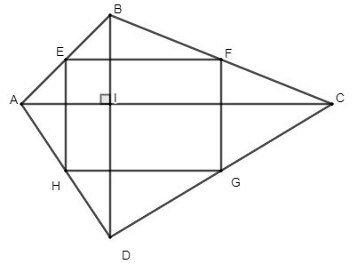 Hình ảnh tứ giác ABCD với các trung điểm E, F, G, H tạo thành tứ giác EFGH