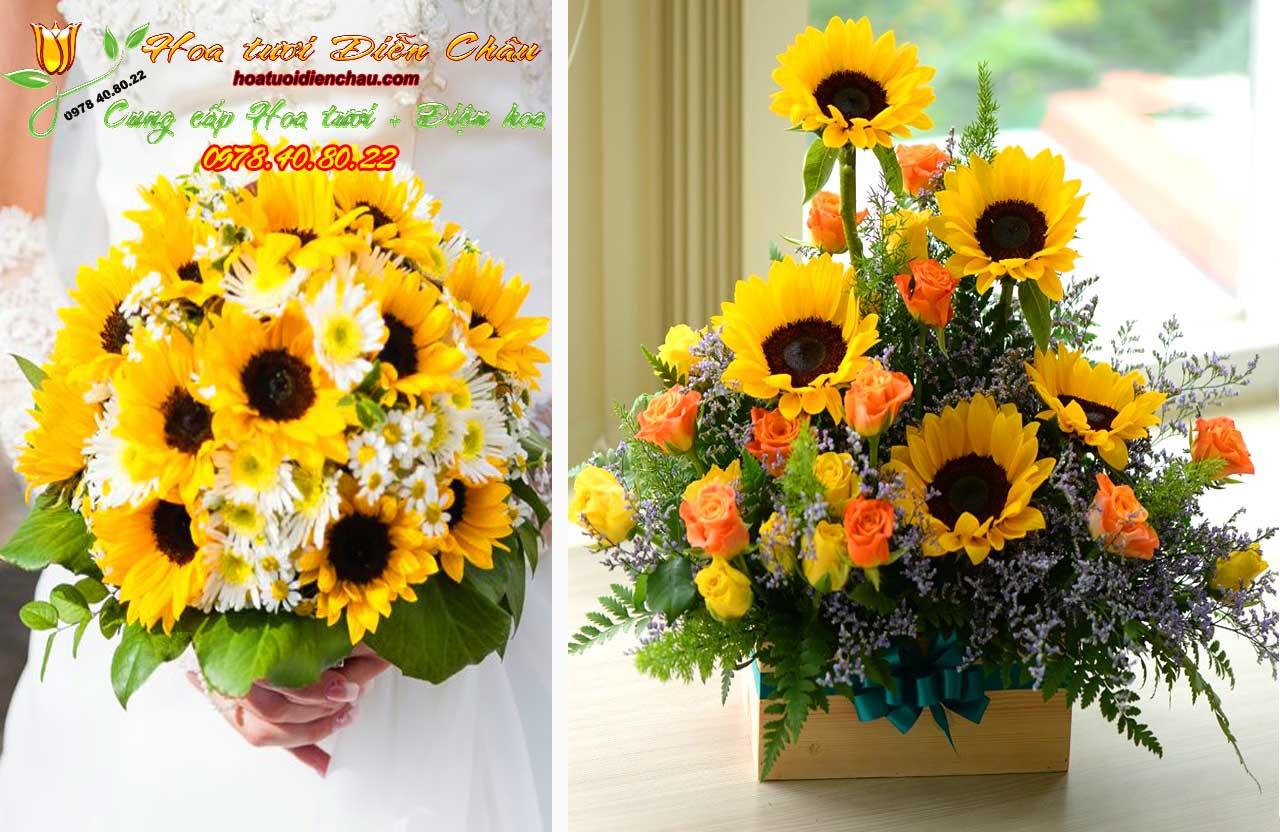 Giỏ hoa Hướng Dương đẹp dành tặng người thân