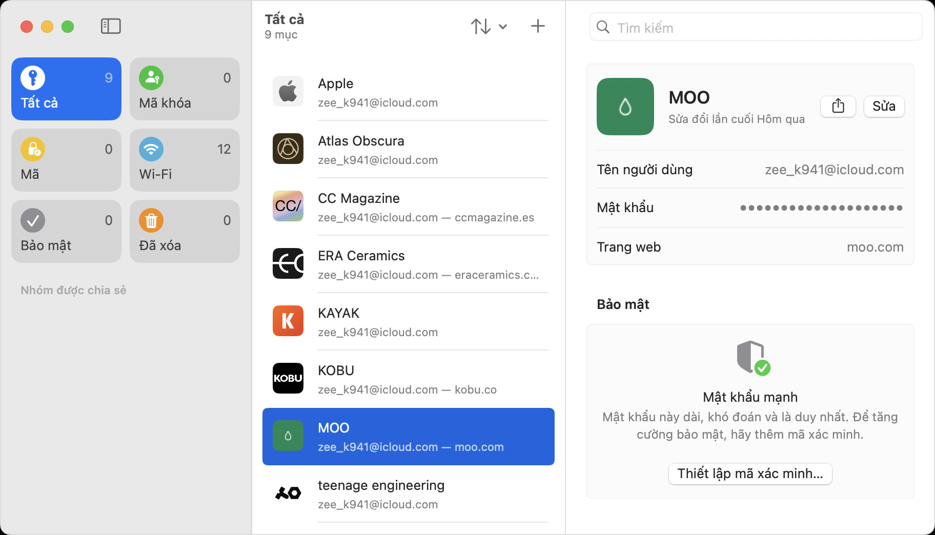 Hình ảnh minh họa các tùy chọn chỉnh sửa mật khẩu trên Google