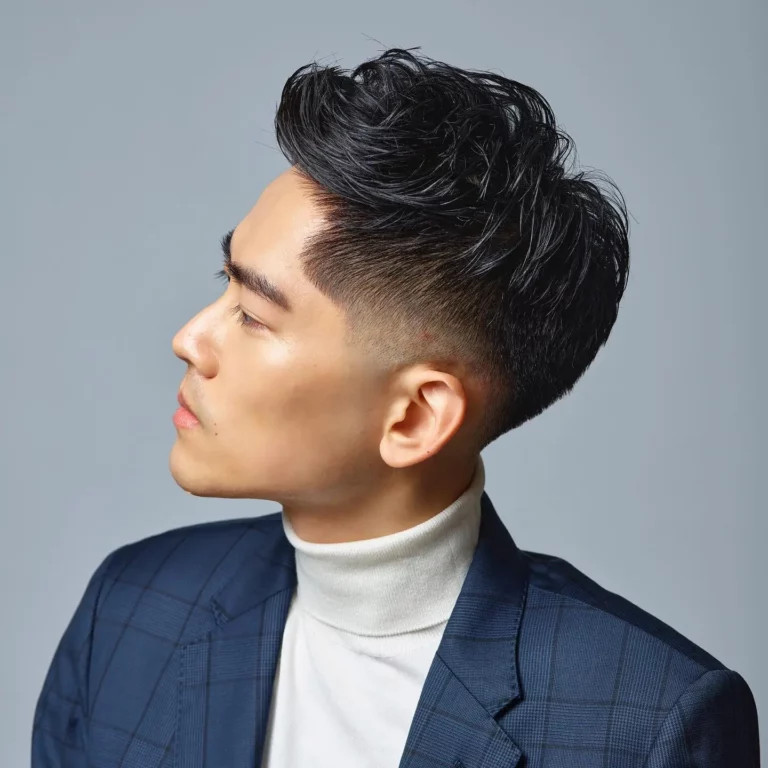 Tóc sassy quiff phóng khoáng cho nam mặt tròn