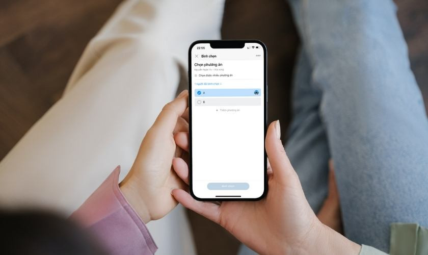 Giao diện cuộc bình chọn Zalo, minh họa lý do cần xóa bình chọn.
