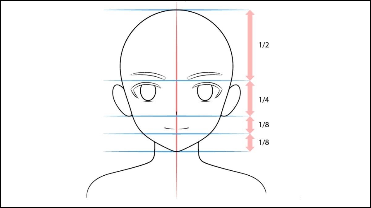 Minh họa cách vẽ biểu cảm miệng của nhân vật anime nam thể hiện cảm xúc