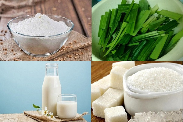 Nguyên liệu làm bánh tai yến lá dứa