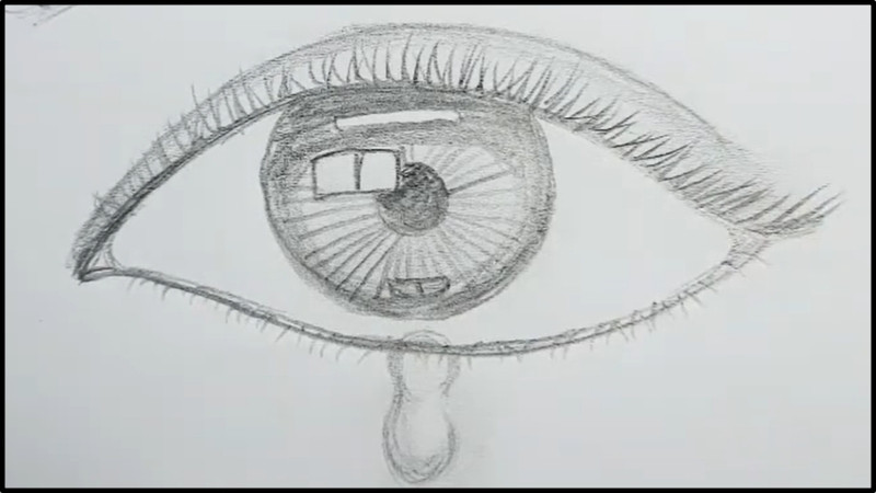 Tạo mắt hai mí, lông mi rủ và thêm giọt nước mắt