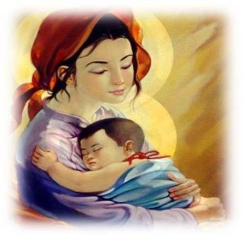 Hình ảnh người mẹ ru con trên võng với nụ cười hiền hậu