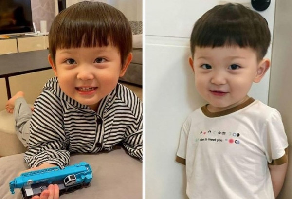 Bé trai dễ thương với kiểu tóc mái ngố Hàn Quốc đáng yêu